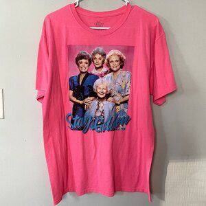 The Golden Girls bright neon pink casual short sleeved top stay golden size L